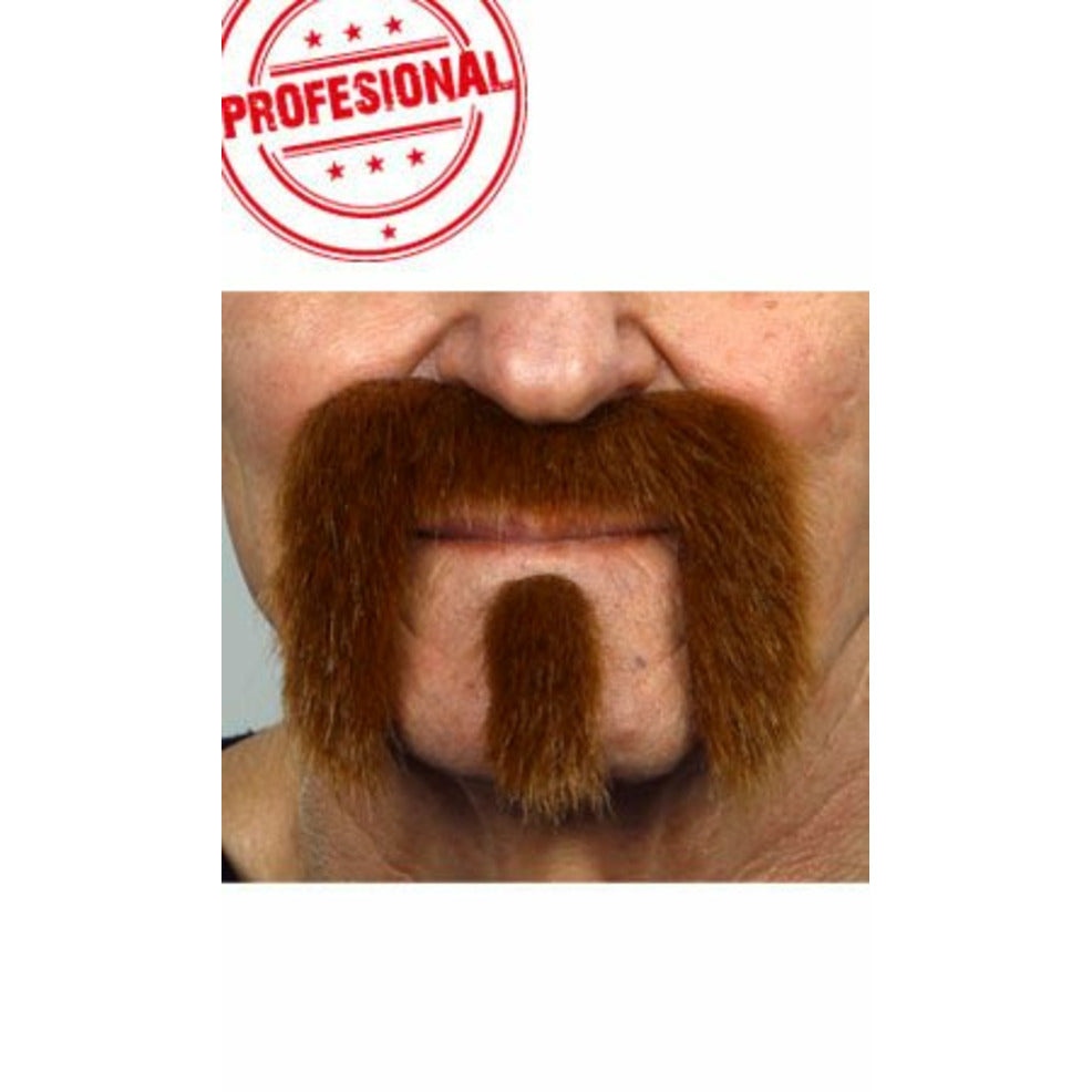Bigote y Perilla Castaño Profesional 025-SI | Don Disfraz