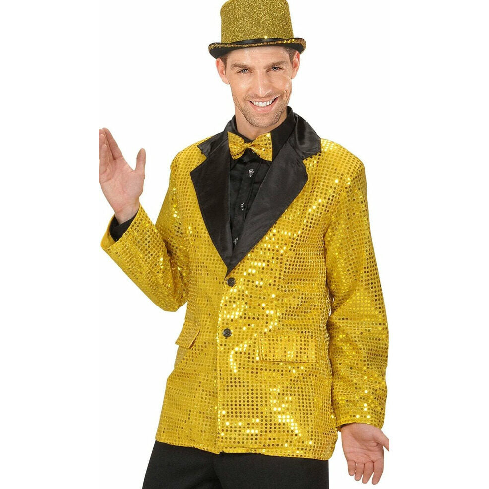 Chaqueta de Lentejuelas Dorada para adulto | Don Disfraz
