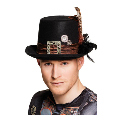 Chistera de Steampunk con Pluma | Don Disfraz