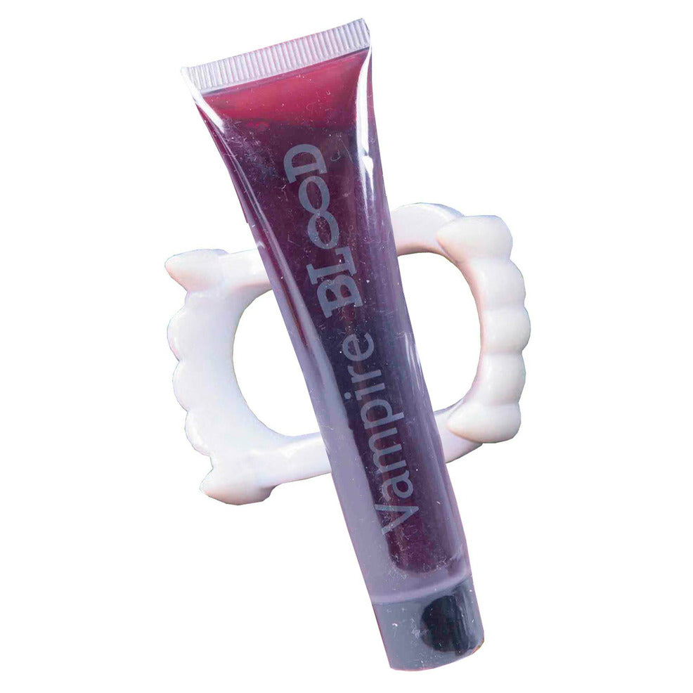 Dentadura de Vampiro y Tubo de Sangre | Don Disfraz