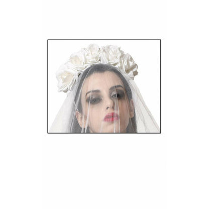 Diadema de Novia Cadáver con Velo Blanco | Don Disfraz