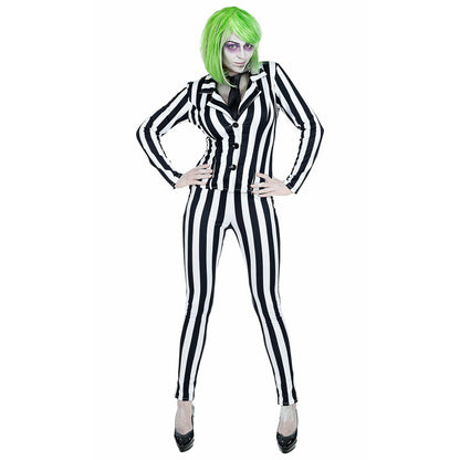 Disfraz de Fantasma Rayas Bicolor para mujer | Don Disfraz