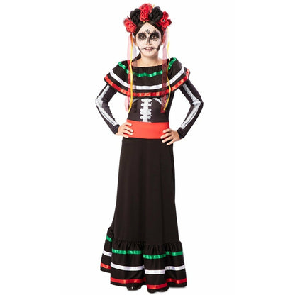 Disfraz de Catrina Frida para niña | Don Disfraz