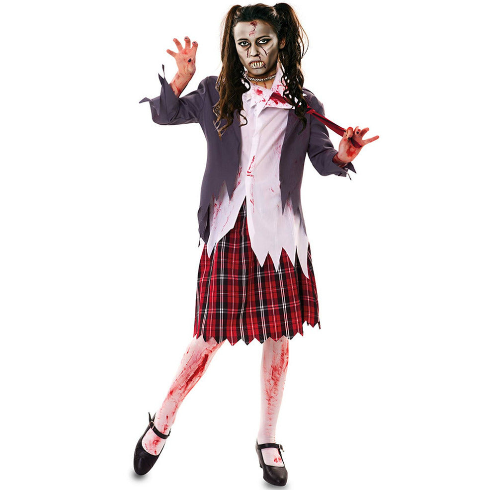 Disfraz de Colegiala Zombie con Corbata para mujer | Don Disfraz