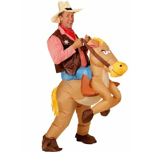 Disfraz de Vaquero con Caballo Hinchable adulto | Don Disfraz