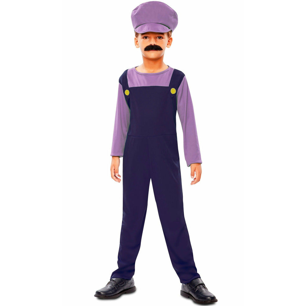 Disfraz de Fontanero Waluigi infantil | Don Disfraz