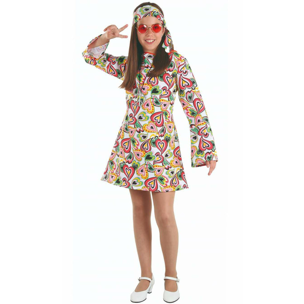 Disfraz de Hippie Corazones para niña | Don Disfraz