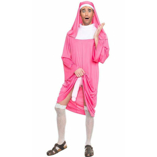 Disfraz de Monja Rosa Exhibicionista para hombre | Don Disfraz