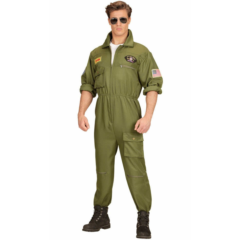 Disfraz de Piloto Combate Verde para hombre | Don Disfraz