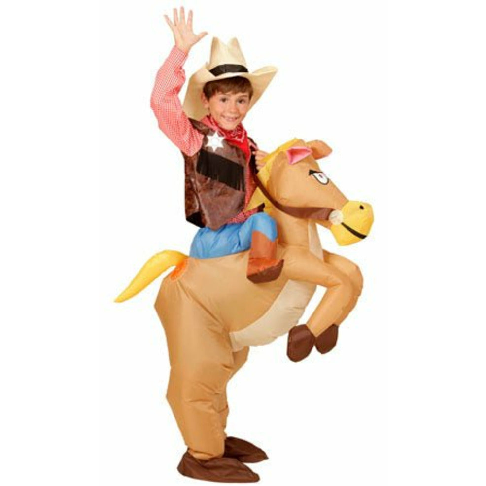Disfraz de Vaquero con Caballo Hinchable infantil | Don Disfraz