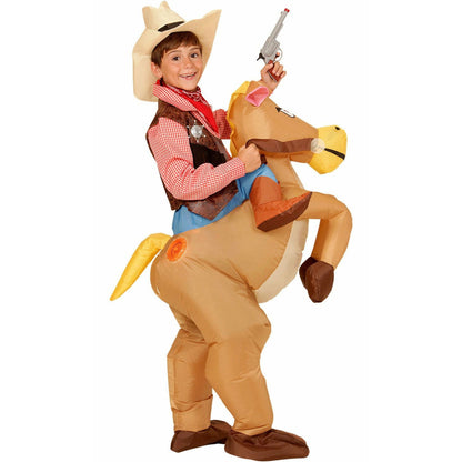 Disfraz de Vaquero con Caballo Hinchable infantil | Don Disfraz