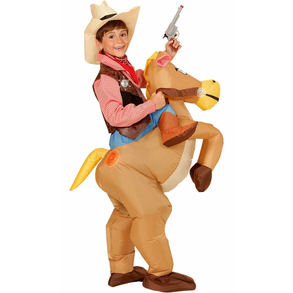 Disfraz de Vaquero con Caballo Hinchable infantil | Don Disfraz
