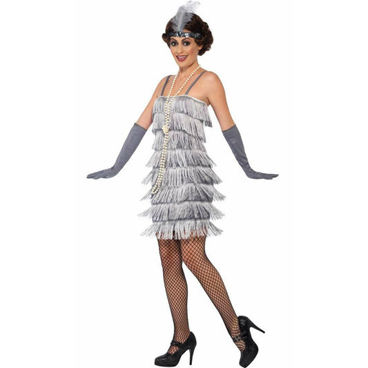 Disfraz de Charleston Flapper Gris para mujer | Don Disfraz