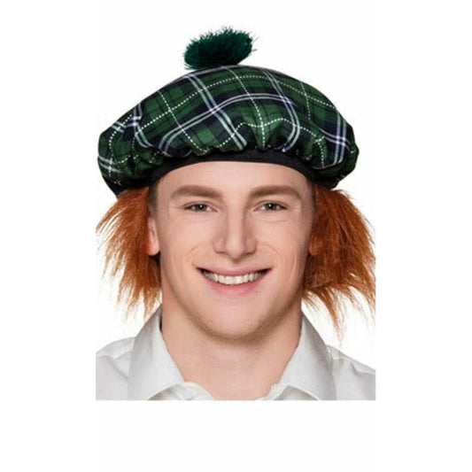 Gorra Escocés Verde con Pelo | Don Disfraz