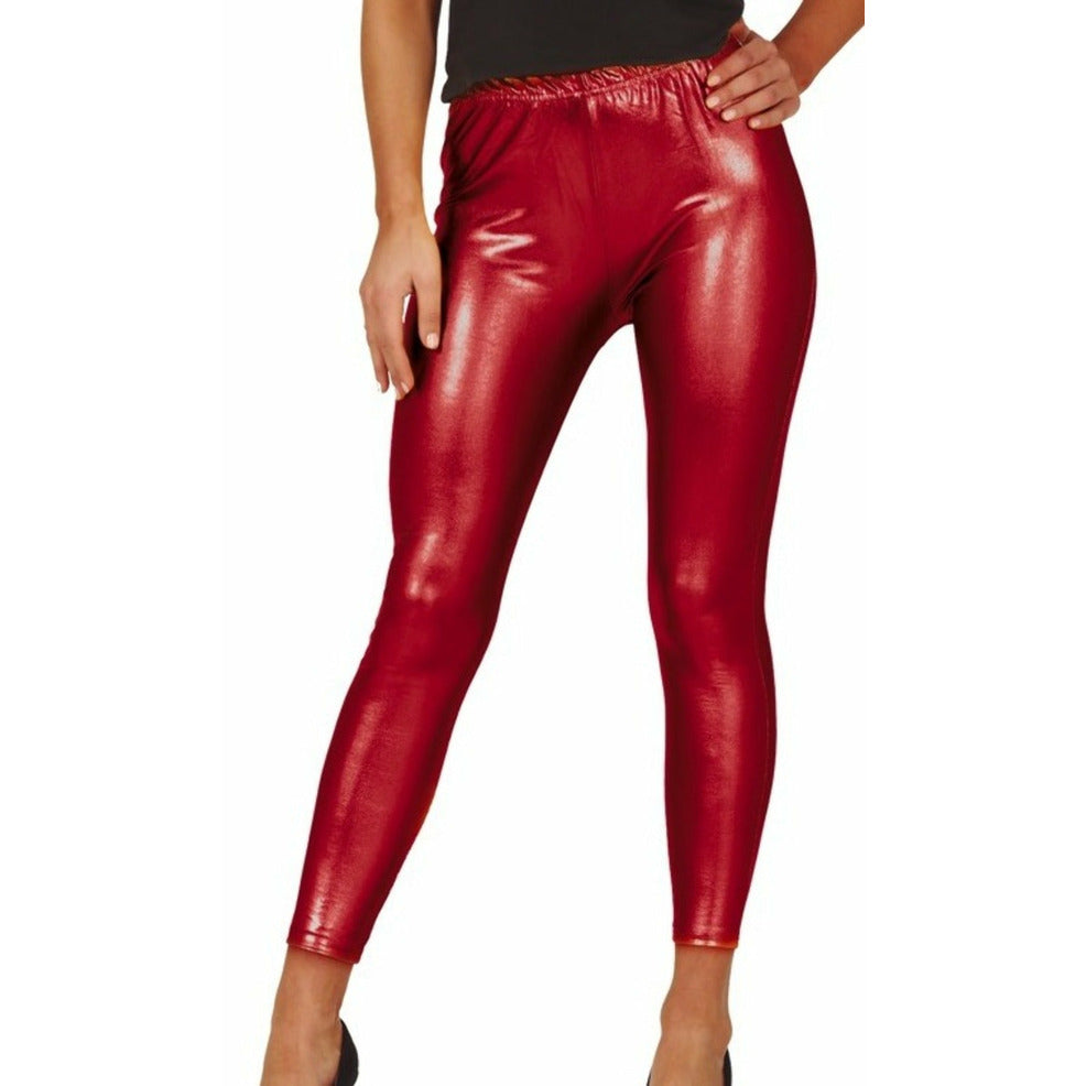 Leggings Rojo Metalizados | Don Disfraz