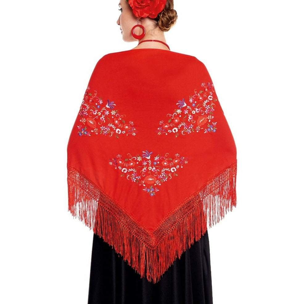 Mantón Rojo Bordado | Don Disfraz