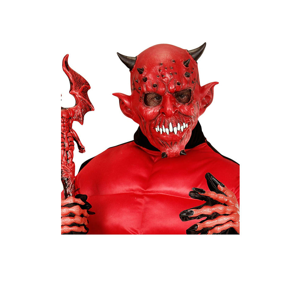Máscara de látex de Diablo con Cuernos | Don Disfraz