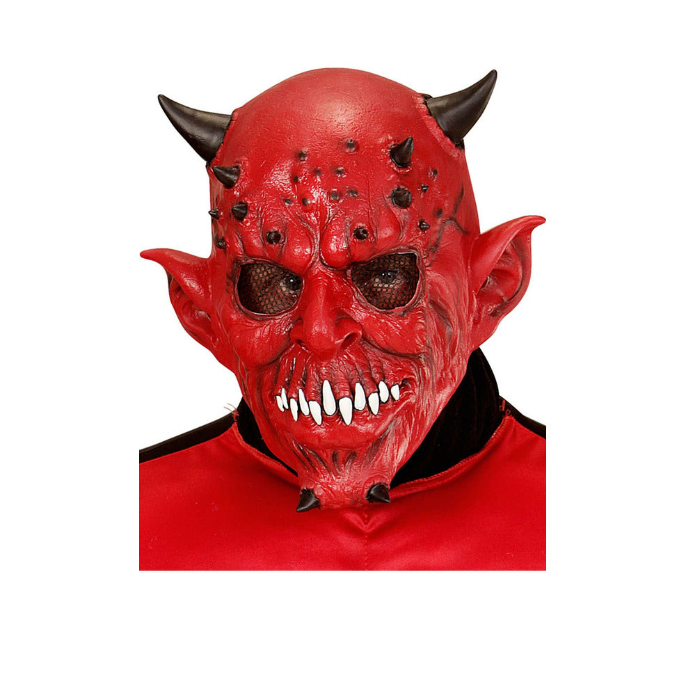 Máscara de látex de Diablo con Cuernos | Don Disfraz