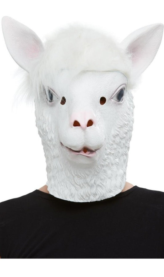 White Llama latex mask