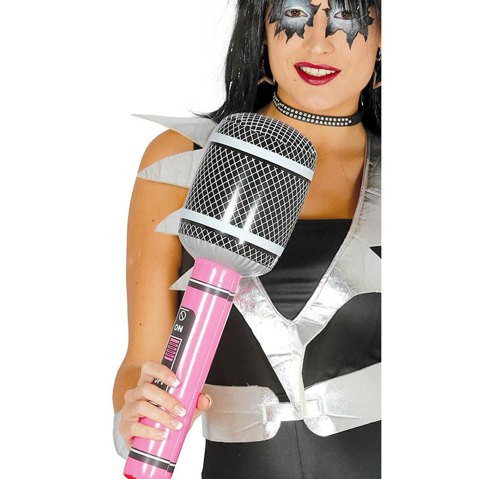 Micrófono Hinchable Rosa | Don Disfraz