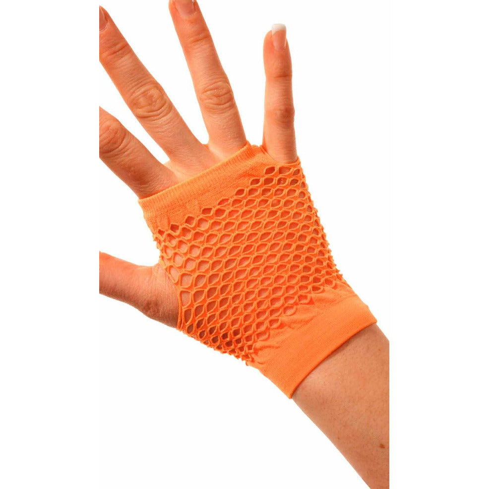 Guantes de Rejilla Corto Naranja | Don Disfraz