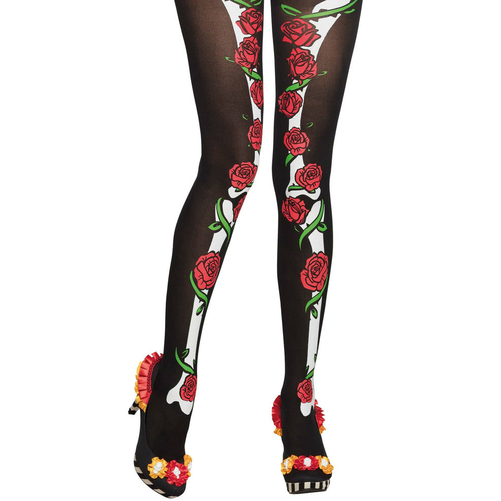 Panty de Esqueleto con Rosas | Don Disfraz