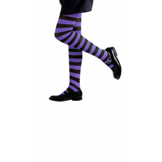 Panty Rayas Negras Violetas infantil | Don Disfraz
