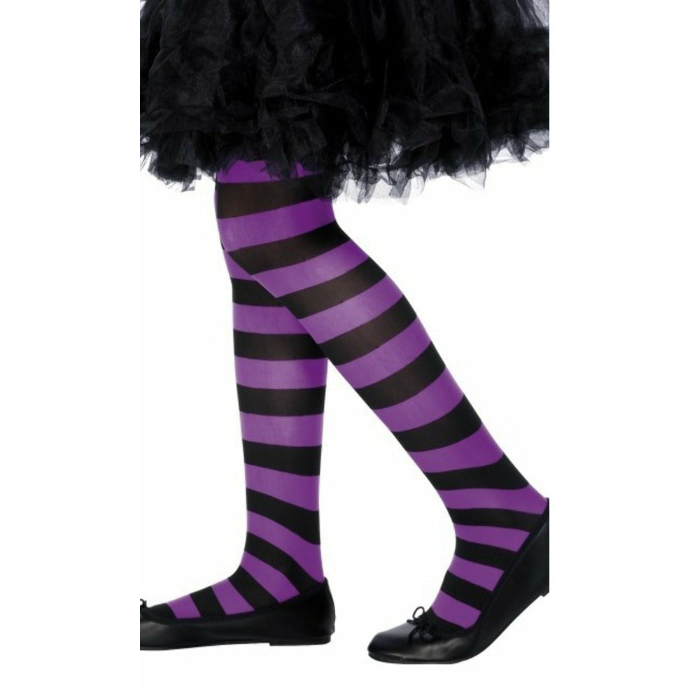 Panty Rayas Negras y Violetas Deluxe infantil | Don Disfraz