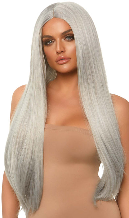 Long Gray Deluxe Wig