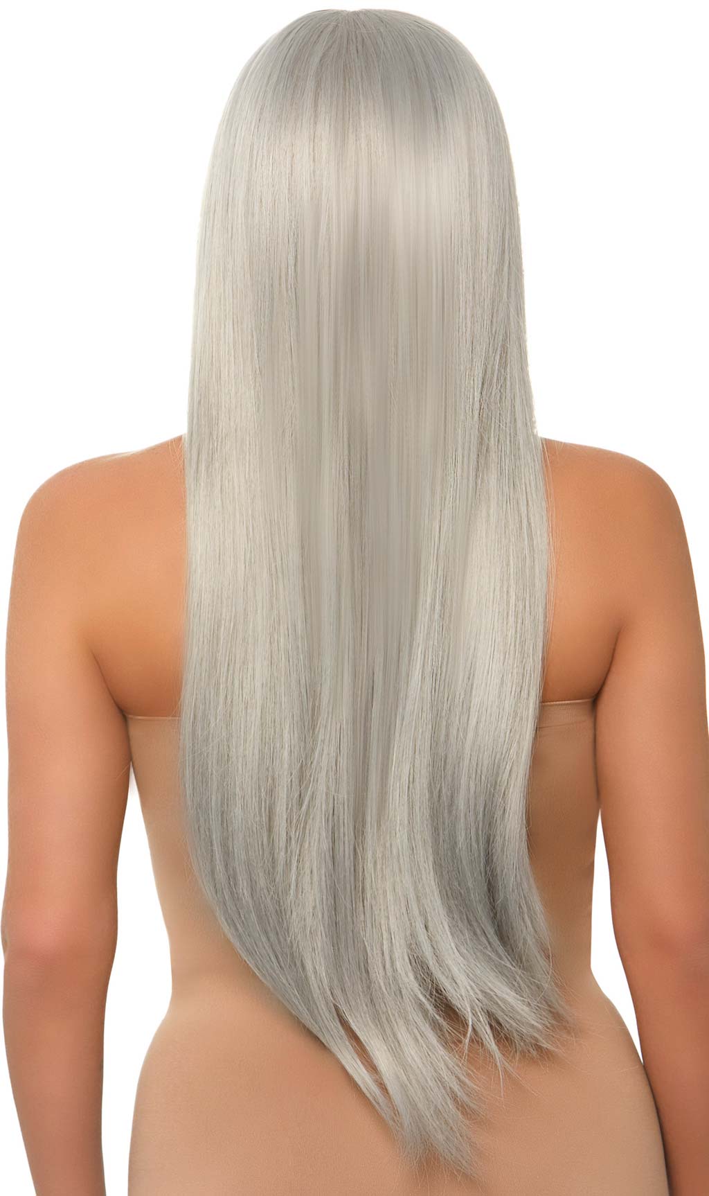 Long Gray Deluxe Wig