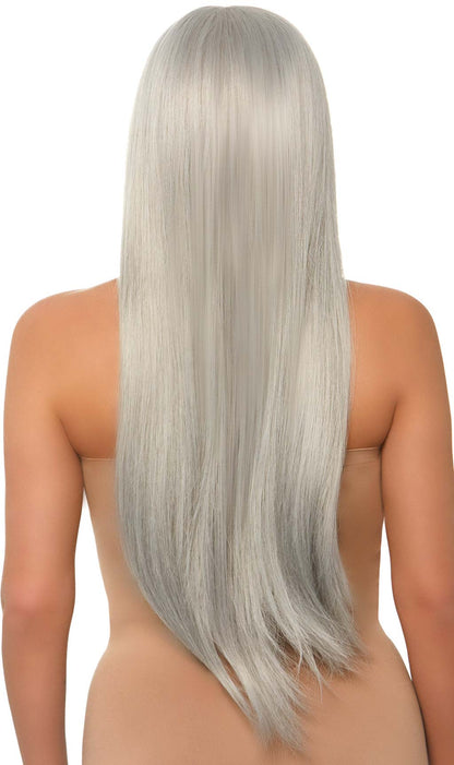 Long Gray Deluxe Wig