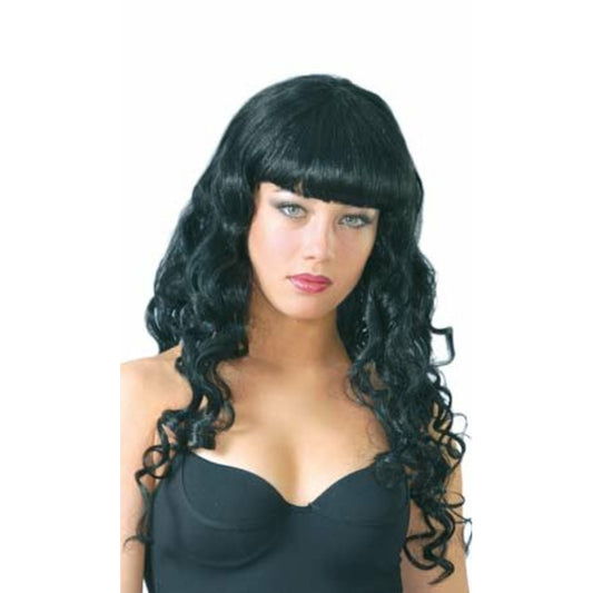 Peluca Flequillo Negra | Don Disfraz