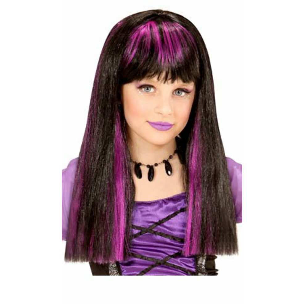 Peluca Mechas Violetas Infantil | Don Disfraz