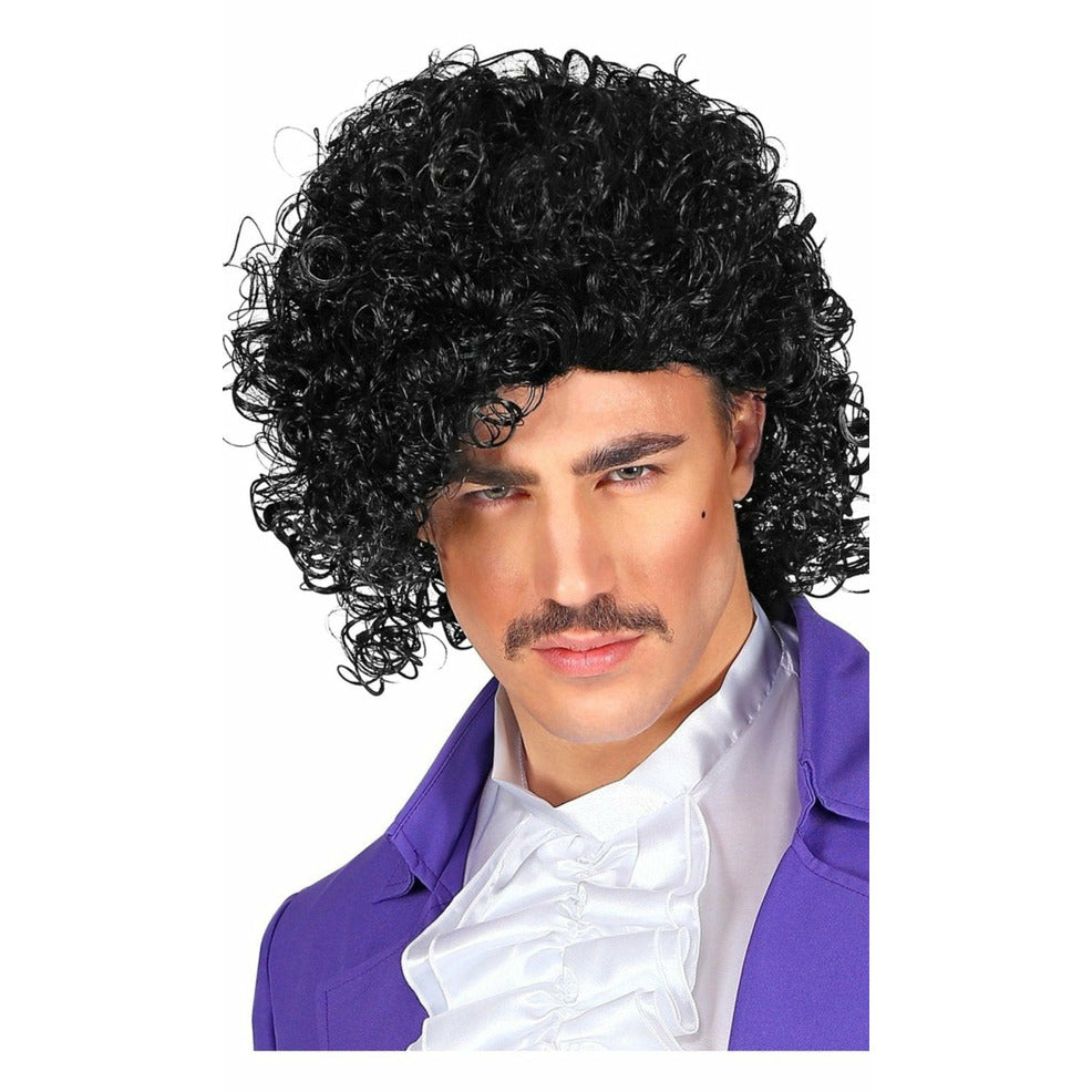 Peluca Negra Rizada Prince | Don Disfraz