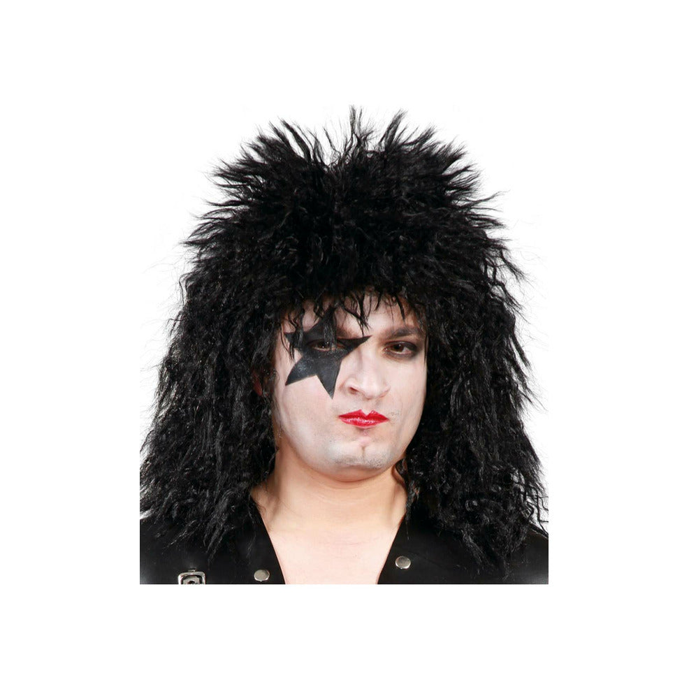 Peluca Rockero Negra | Don Disfraz