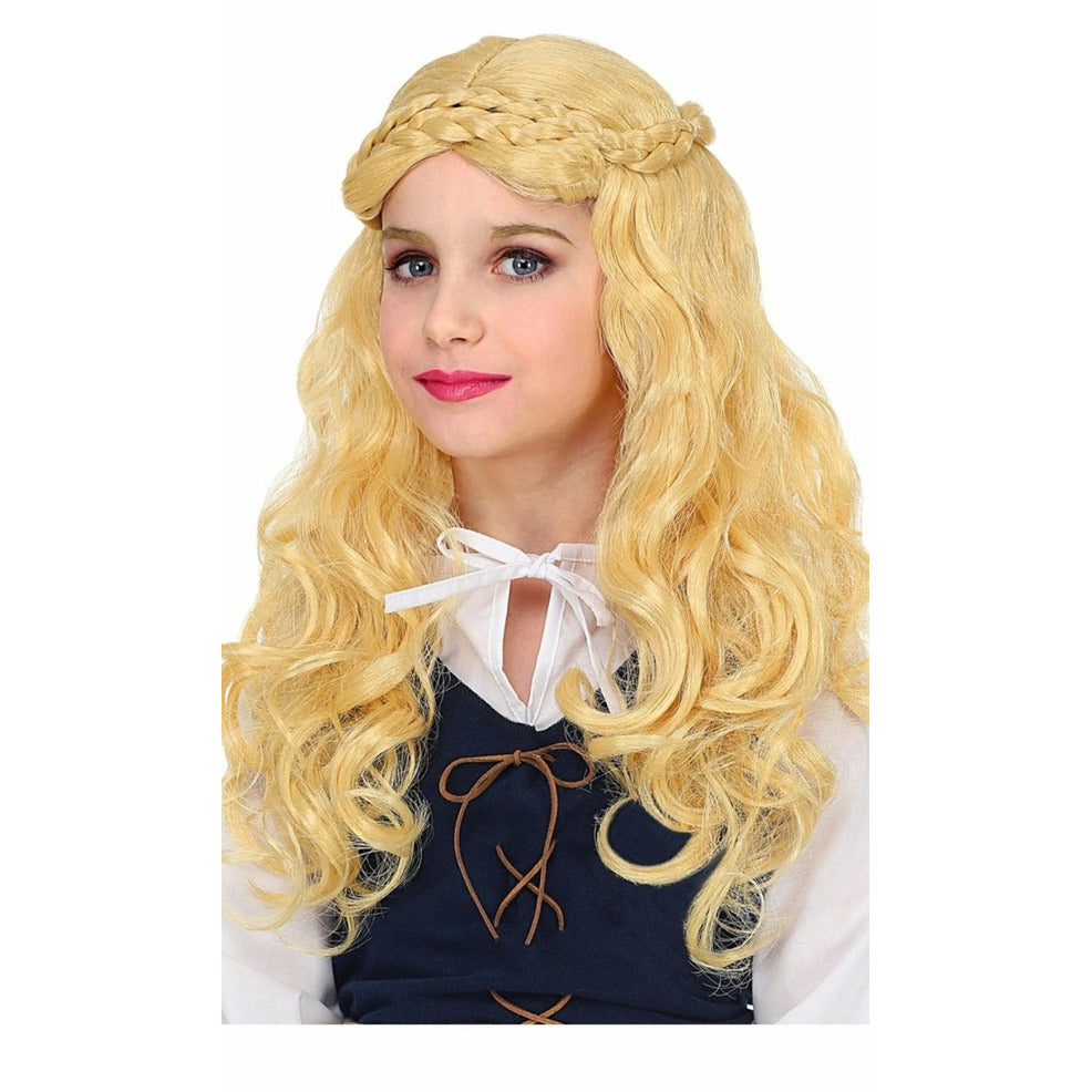 Peluca Rubia Medieval infantil | Don Disfraz