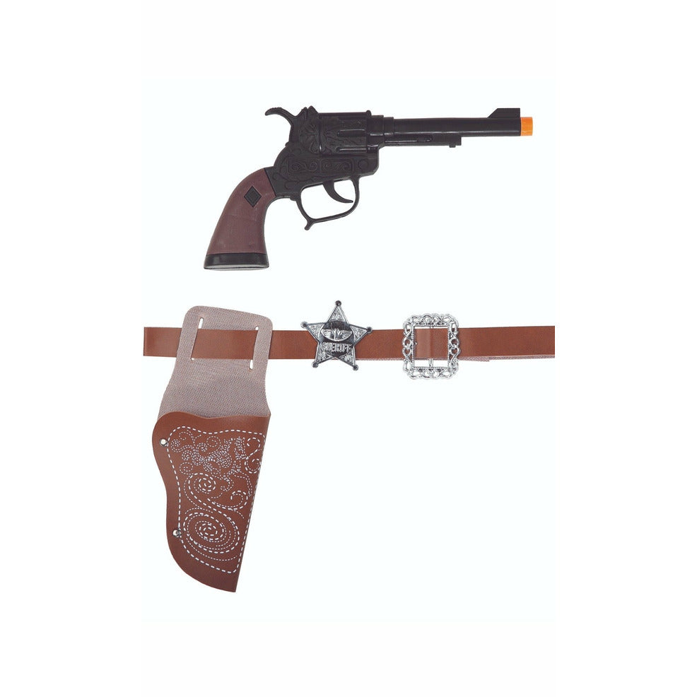 Pistola con Cartuchera Marrón | Don Disfraz