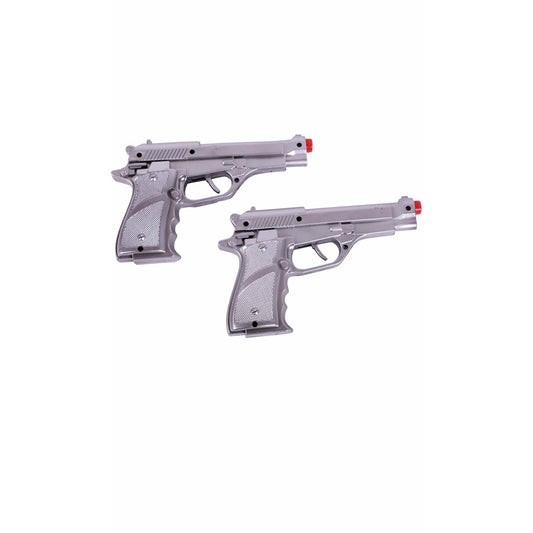 Pistolas Plata con Cartucheras | Don Disfraz