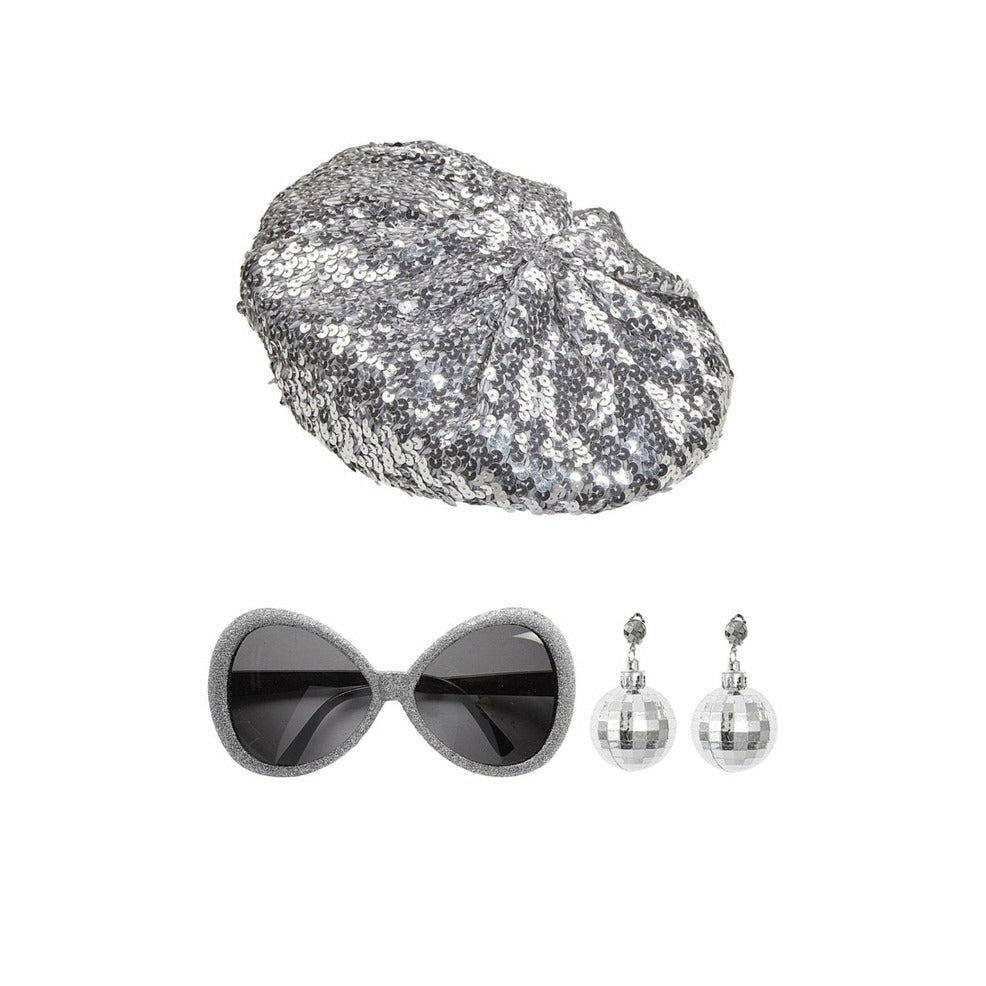 Set de Disco Plateado | Don Disfraz