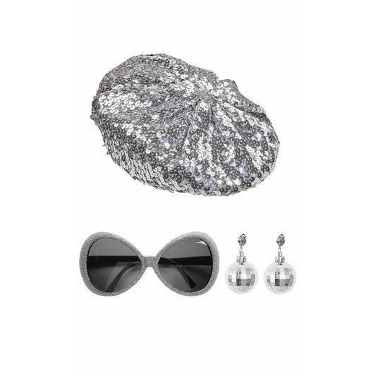Set de Disco Plateado | Don Disfraz