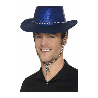 Sombrero de Vaquero Azul Purpurina | Don Disfraz