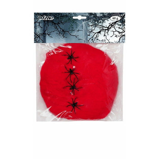 Telaraña Roja 60gr con 4 Arañas | Don Disfraz