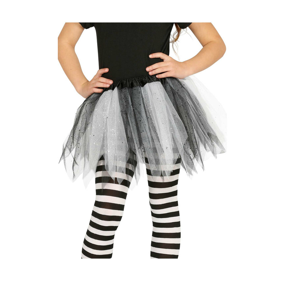 Tutú Blanco y Negro Brillante infantil | Don Disfraz